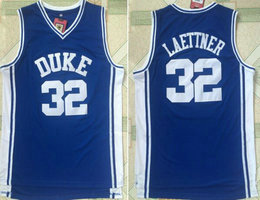 Duke Blue Devils #32 Christian Laettner Blue College Basketball Jerseys