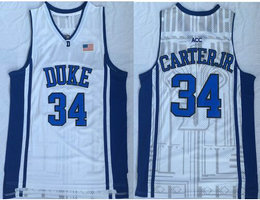 Duke Blue Devils #34 Wendell Carter Jr. White College Basketball Jersey