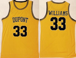 Dupont High Shool #33 Jason Williams Gold Basketball Jersey