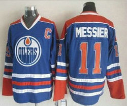Edmonton Oilers #11 Mark Messier Blue Throwback Authentic Stitched NHL jersey