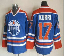 Edmonton Oilers #17 Jari Kurri Royal Blue Throwback CCM Authentic Stitched NHL Jersey