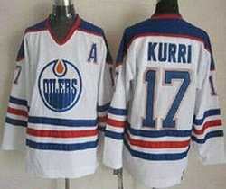 Edmonton Oilers #17 Jari Kurri White Throwback CCM Authentic Stitched NHL Jersey