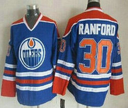 Edmonton Oilers #30 Bill Ranford Royal Blue Throwback CCM Authentic Stitched NHL Jersey