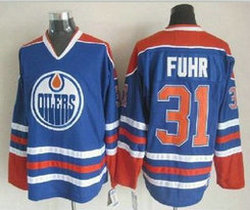 Edmonton Oilers #31 Grant Fuhr Blue Throwback CCM Authentic Stitched NHL Jersey
