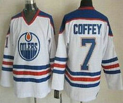 Edmonton Oilers #7 Paul Coffey White Throwback CCM Authentic Stitched NHL Jersey