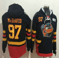 Edmonton Oilers #97 Connor McDavid Black Authentic Stitched NHL Hoodies