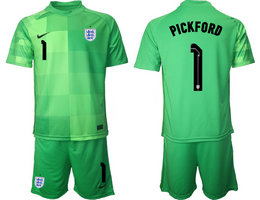 England #1 PICKFORD Green 2022 World Cup National Soccer Jersey