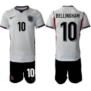 England #10 Bellingham White home 2026 World Cup Soccer jersey