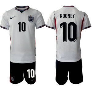 England #10 Rooney White home 2026 World Cup Soccer jersey
