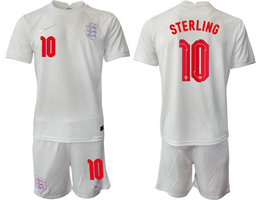 England #10 STERLING Home 2022 World Cup National Soccer Jersey