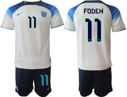England #11 foden Home 2022 World Cup National Soccer JerseyS