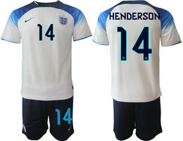 England #14 henderson Home 2022 World Cup National Soccer Jerseys