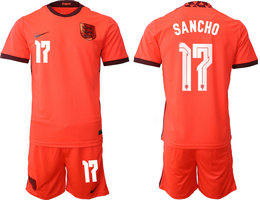 England #17 SANCHO Away 2022 World Cup National Soccer Jersey