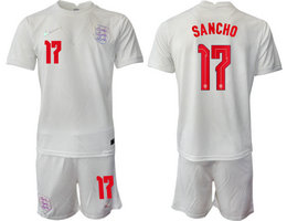 England #17 SANCHO Home 2022 World Cup National Soccer Jersey