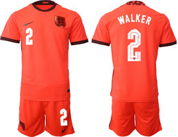 England #2 WALKER Away 2022 World Cup National Soccer Jersey