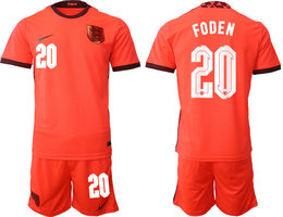 England #20 FODEN Away 2022 World Cup National Soccer Jersey