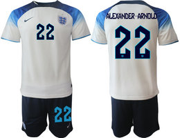 England #22 ALEXANDER-ARNDLD Home 2022 World Cup National Soccer Jerseys