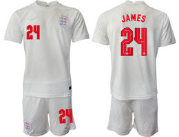 England #24 JAMES Home 2022 World Cup National Soccer Jersey