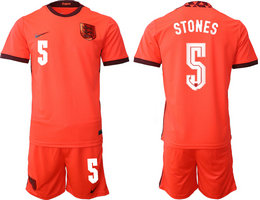 England #5 STONES Away 2022 World Cup National Soccer Jersey