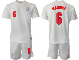 England #6 MAGUIRE Home 2022 World Cup National Soccer Jersey