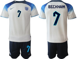 England #7 BECKHAM Home 2022 World Cup National Soccer Jerseys