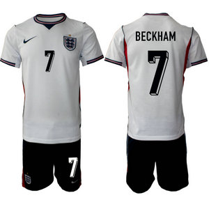 England #7 Beckham White home 2026 World Cup Soccer jersey