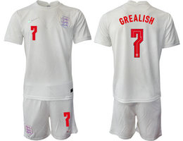 England #7 GREALISH Home 2022 World Cup National Soccer Jersey