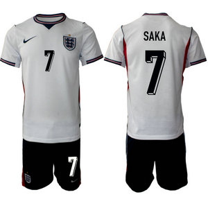 England #7 Saka White home 2026 World Cup Soccer jersey