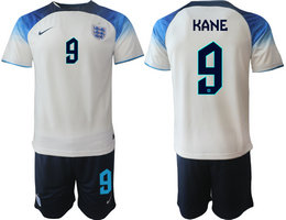 England #9 KANE Home 2022 World Cup National Soccer Jerseys