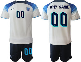 England Custom Any Name Home 2022 World Cup National Soccer Jerseys
