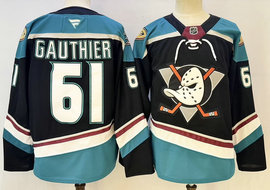 Fanatics Anaheim Ducks #61 Cutter Gauthier Black Authentic Stitched NHL Jersey
