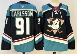 Fanatics Anaheim Ducks #91 Leo Carlsson Black Authentic Stitched NHL Jersey