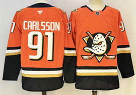 Fanatics Anaheim Ducks #91 Leo Carlsson Orange 2026 Authentic Stitched NHL Jersey