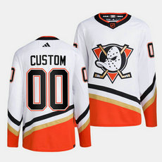 Fanatics Anaheim Ducks Custom White Reverse Retro Authentic Stitched NHL Jersey