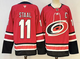 Fanatics Carolina Hurricanes #11 Jordan Staal Red Authentic Stitched NHL Jersey