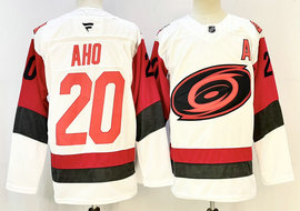 Fanatics Carolina Hurricanes #20 Sebastian Aho White Authentic Stitched NHL Jerseys