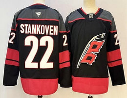 Fanatics Carolina Hurricanes #22 Logan Stankoven Black Stitched Hockey Jersey
