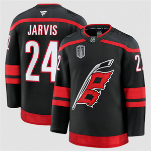 Fanatics Carolina Hurricanes #24 Seth Jarvis Black 2026 Stanley Cup Champions Stitched Hockey Jersey