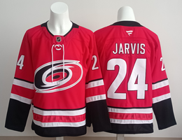 Fanatics Carolina Hurricanes #24 Seth Jarvis Red Authentic Stitched NHL Jersey