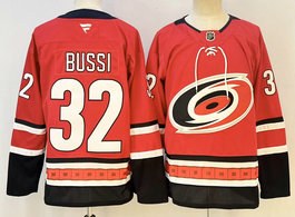Fanatics Carolina Hurricanes #32 Brandon Bussi Red Authentic Stitched NHL Jersey