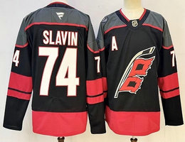 Fanatics Carolina Hurricanes #74 Jaccob Slavin Black Stitched Hockey Jersey
