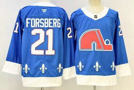 Fanatics Colorado Avalanche #21 Peter Forsberg Blue Authentic stitched NHL jersey