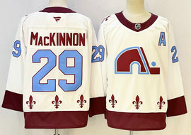 Fanatics Colorado Avalanche #29 Nathan MacKinnon White Throwback NHL jersey