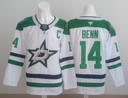 Fanatics Dallas Stars #14 Jamie Benn White Authentic Stitched NHL jersey