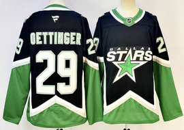 Fanatics Dallas Stars #29 Jake Oettinger Black Third Authentic Stitched NHL jersey