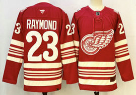 Fanatics Detroit Red Wings #23 Lucas Raymond Red 2025 Authentic Stitched NHL Jersey
