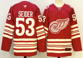 Fanatics Detroit Red Wings #53 Moritz Seider Red 2025 Authentic Stitched NHL Jersey