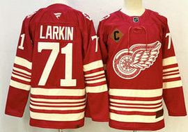 Fanatics Detroit Red Wings #71 Dylan Larkin Red 2025 Authentic Stitched NHL Jersey