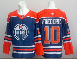 Fanatics Edmonton Oilers #10 Trent Frederic Blue Authentic Stitched NHL jersey