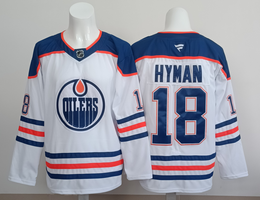 Fanatics Edmonton Oilers #18 Zach Hyman White Authentic Stitched NHL Jersey